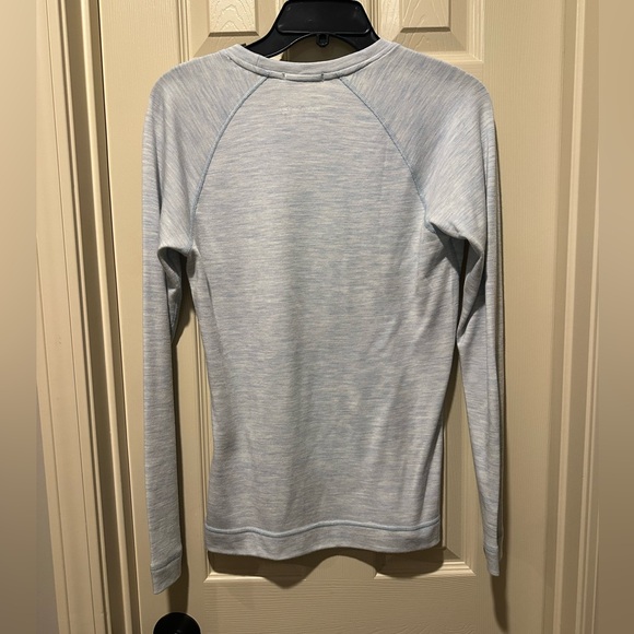 Smartwool Blue Thermal Merino Wool Base Layer Long Sleeve Top - Picture 3 of 4